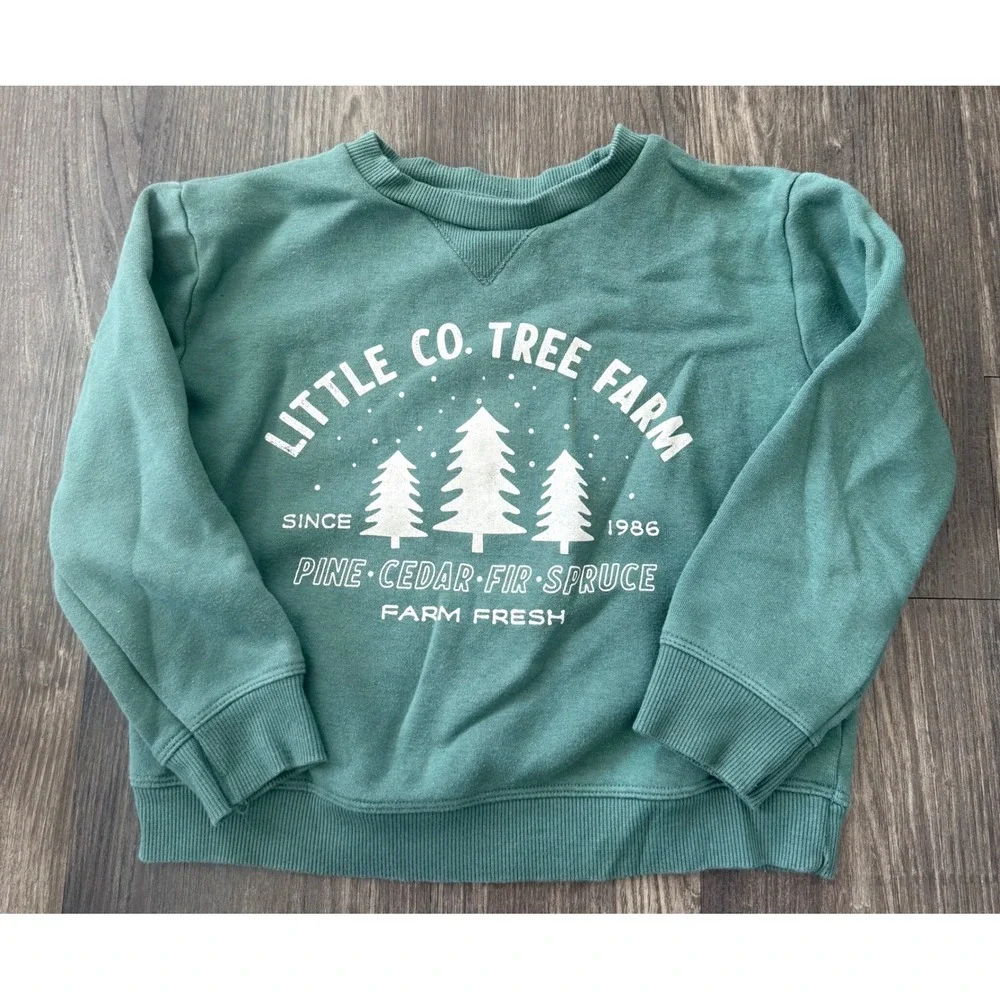 Little Co. tree farm Lauren Conrad holiday winter pine tree green sz 4t toddler